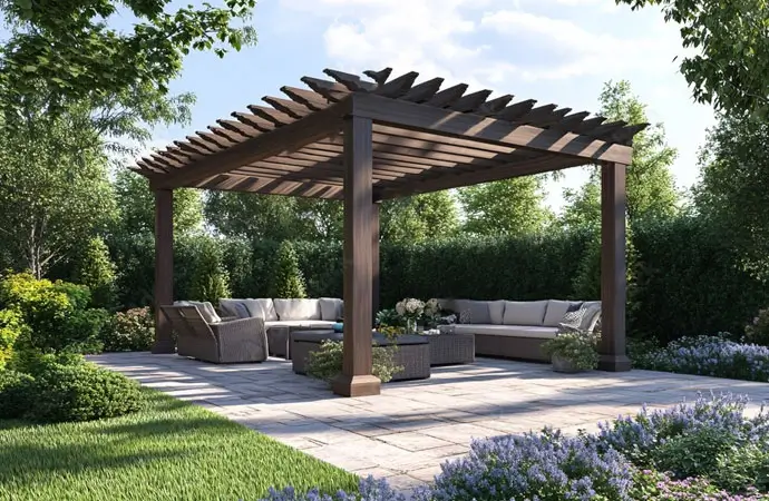 Outdoor lounge areas in apartments