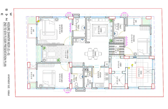 Assure Shantir Neer 2nd to 6th Floor Plan