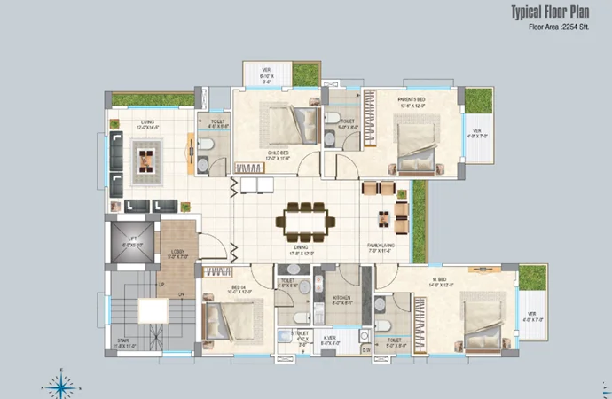 Roquia Assure Skyline Typical Floor Plan
