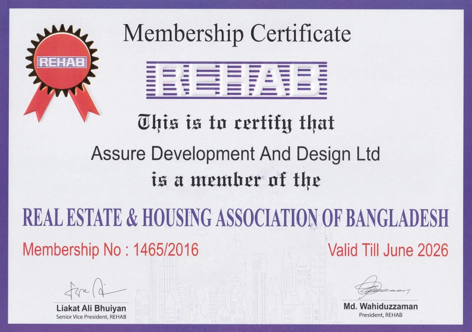 Rehab assure Development Certification of Assure Group-2026